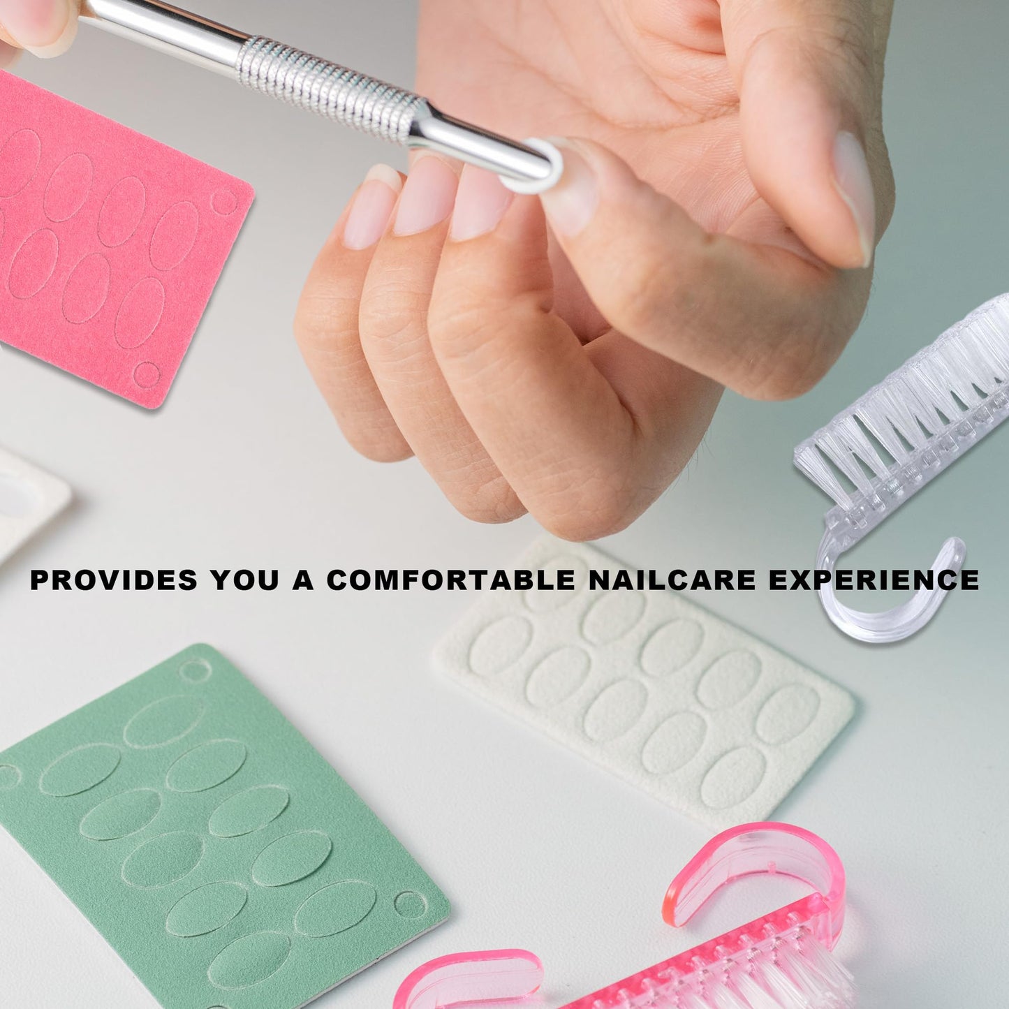 HaimiLiya Pre-treatment Cuticle Pusher, Russian Prep Nail Pushers, Dual Ended Cuticle Remover with 100/180 Grit Sandpaper Sheets, Nail Care for Manicure Pedicure Nail Art