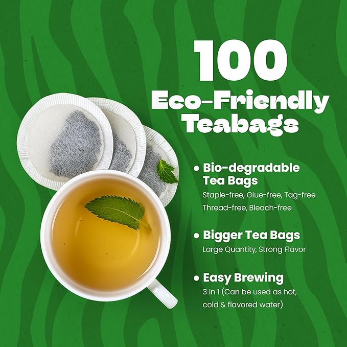 Tiger Organics, Peppermint Herbal Tea (100 Biodegradable Teabags) Supports Healthy Digestion & Promotes Relaxation | Your All-time Caffeine-free Infusion | USDA Organic Certified | Thanks Giving