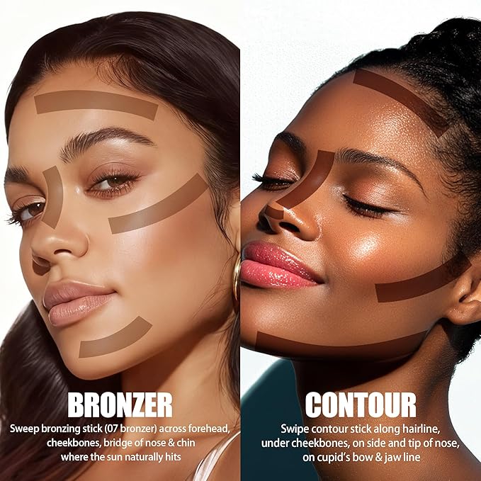 Cream Contour Stick, Cool Toned Contour & Sculpt Stick for Natural Sculpted Face Makeup, Creamy Texture & Non Cakey, Long Lasting Cream Bronzer Stick, Buildable & Highly Pigmented (07 Bronzer)