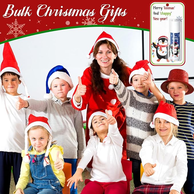 Christmas Lip Balms Bulk Christmas Party Gifts Favors Stocking Stuffers Holiday Lip Balms Employee Staff Team Appreciation Gifts Thank You for Teacher Coworkers