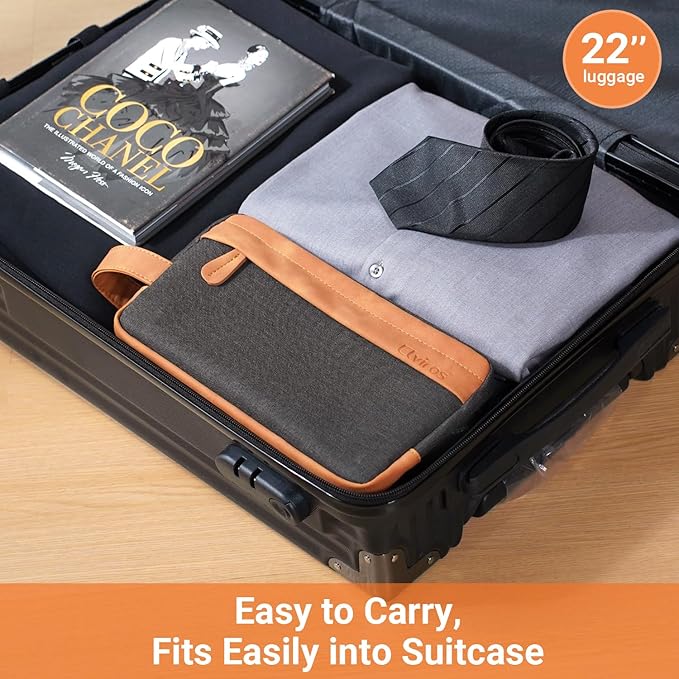 Elviros Hanging Travel Toiletry Bag Gift for Men,Mens Toiletries Bag Gifts Set Shaving Dopp Kit Water-resistant Bathroom Toiletries Organizer PU Leather Cosmetic Bags 2 Pack