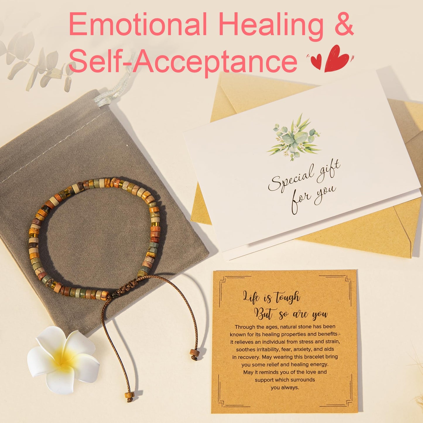 ZOKCC Thank You Bracelets Gifts for Women - Healing Natural Stone Bracelets - Appreciation Thank You Gifts for Women Coworkers Teacher Boss Nurse Employee Friend Farewell
