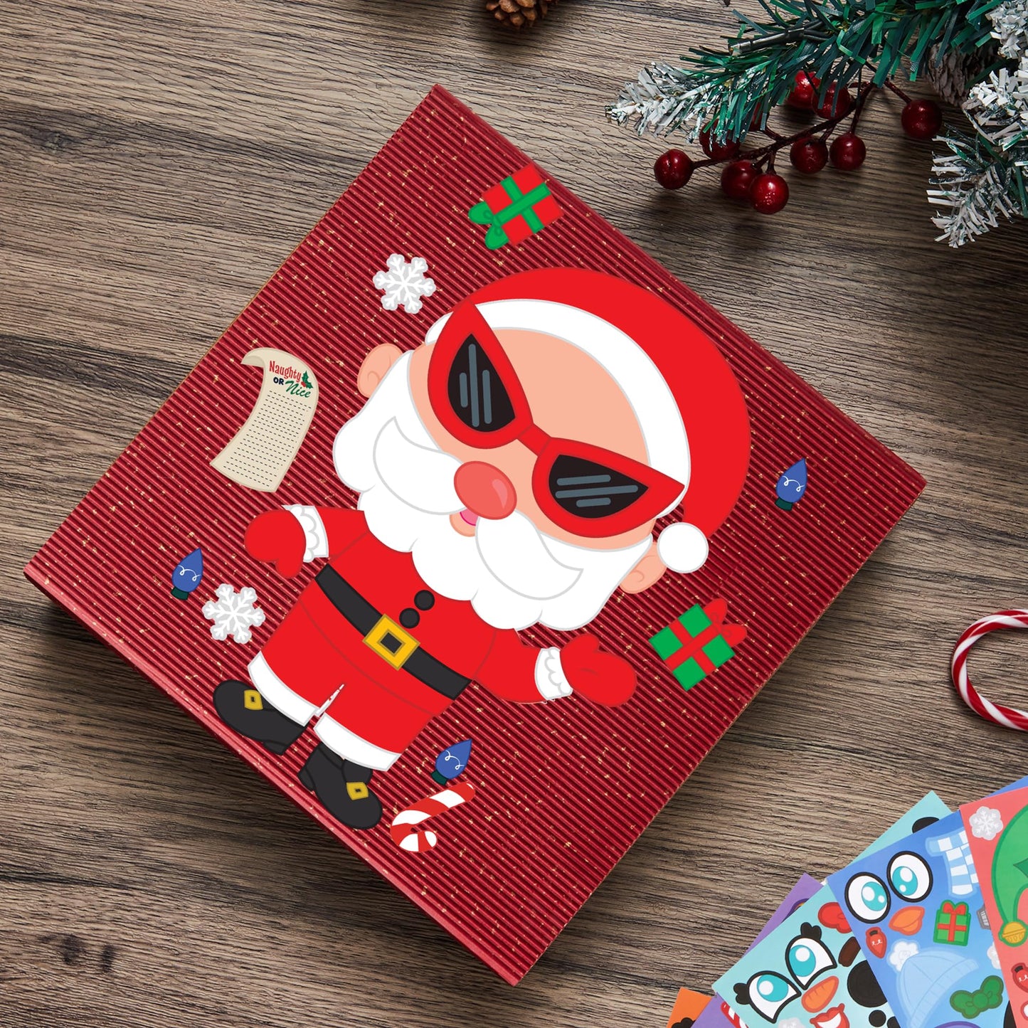 JOYIN 48 Pcs Christmas Make A Face Sticker Sheets Make Your Characters with Santa Santa, Gnome, Reindeer, Snowman, Gifts for Kids School Activities Party Favor Supplies Xmas Craft