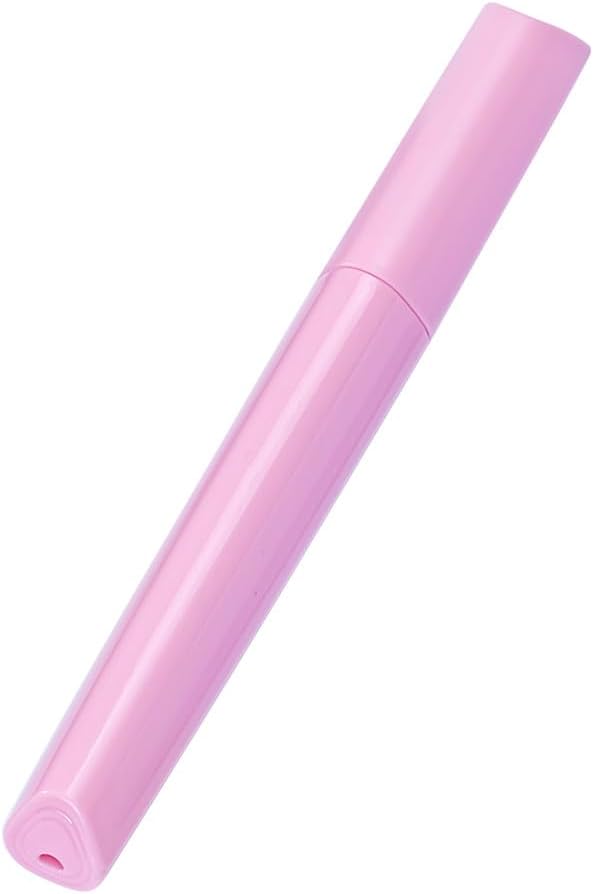 Plastic Travel Toothbrush Cover Portable Toothbrush Box, Breathable Design with Air Hole More Container Toothbrush Tube Container for Home Daily Travel Camping School Business Trip (Pink)