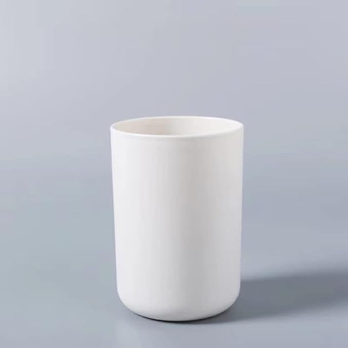 Simple Student Dormitory Plastic Toothbrush Cup Couple wash 2-Piece Set Solid Color Cups 300ml (10 oz) (Light Grey & Light Pink)
