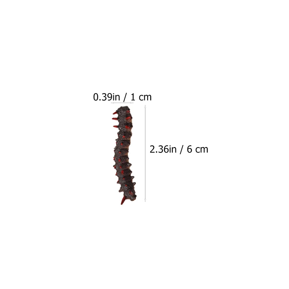 24Pcs Simulation Caterpillar Plastic Fake Worm Crawling Halloween Prank Toy Educational Learning Toys for Kids (Random Style)