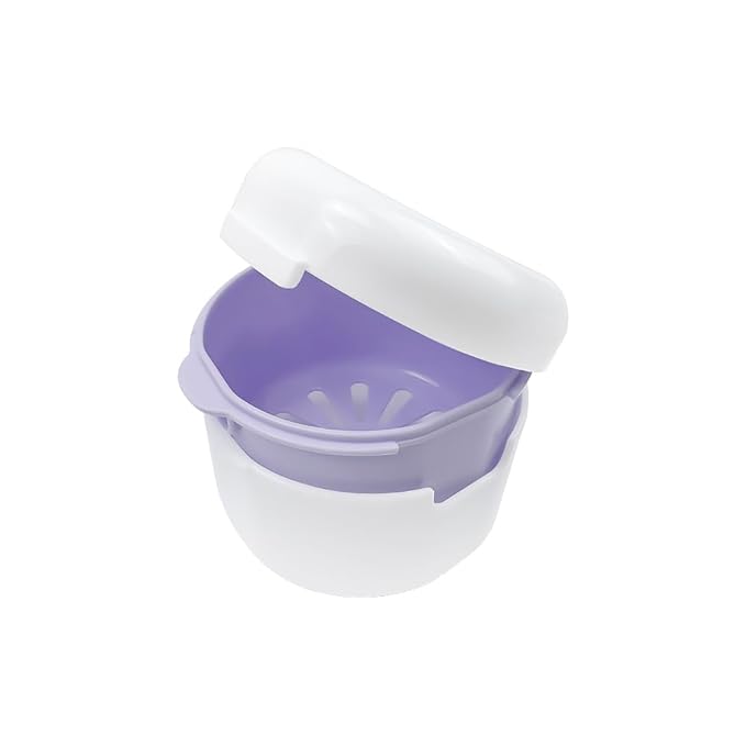 2PCS Retainer Cleaner Case, SENLIN DENTAL Double-layer Hollowed-out Draining Braces Denture Bath Case for Aligner, Retainers, Mouth Guard, Night Guard, Travel Cleaning