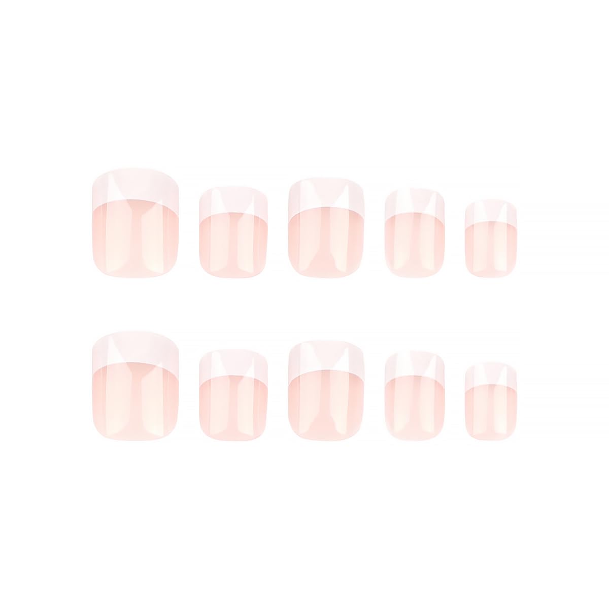 24pcs Short Square Press on Nails French Tip Fake Nails with Designs White Glossy False Nails Art Supplies Full Cover Glue on Nails Acrylic Nail Supplies for Women Manicure Tips