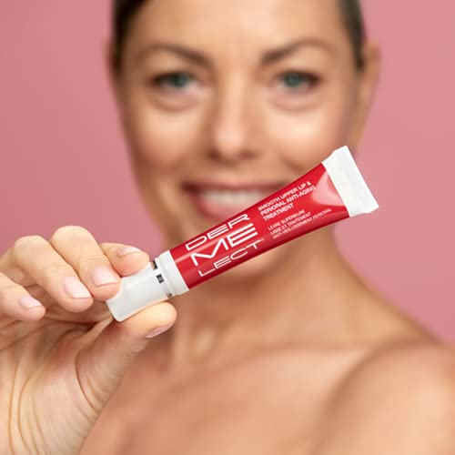 Dermelect Smooth Upper Lip Anti Aging Cream - with Hyaluronic Acid, Collagen, Retinol, Brightening & Smoothing Cream for Lip Lines, Smile Lines, Discoloration, Lipstick Bleeding and Feathering, 0.5 oz