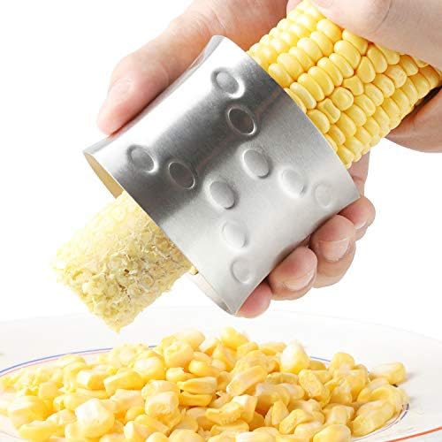 Corn Stripper Cutter Stainless Steel Corn Peeler Corn Stripping Tool for Home Kitchen with Serrated Blade