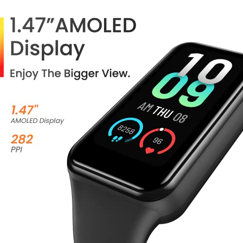 Amazfit Band 7 Fitness and Activity Trackers and Smartwatches, Heart Rate, SpO2, Sleep Analysis, Amazon Alexa Built-In, 18-Day Battery, Black