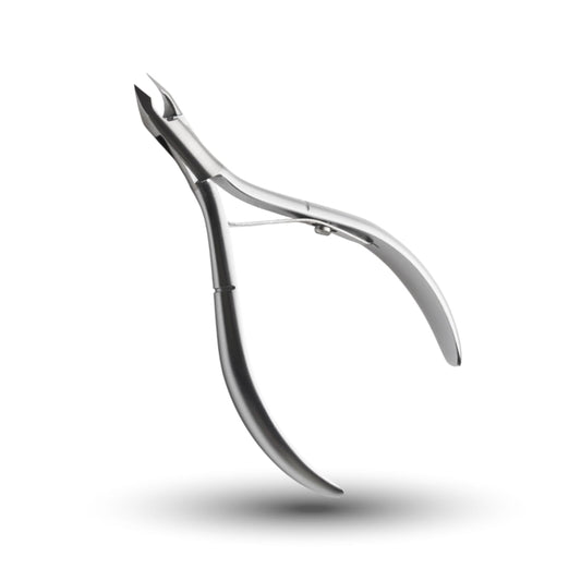 Rui Smiths Ultra-Premium Stainless Steel Cuticle Nippers - Professional Stainless Steel Cuticle Cutters - Spanish Handle, Rounded Box Joint, Matte Chrome Plated - 4mm Jaw, Single Spring