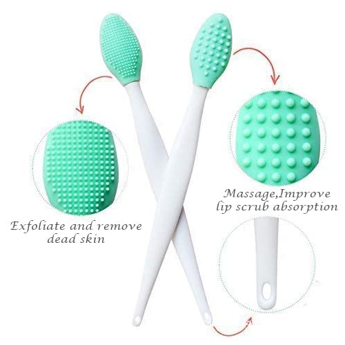 Lip Scrub Brush,Lip Scrubber Exfoliator,Double-Sided Silicone Lip Exfoliating Tool,Gentle Lip Exfoliator Scrubber Brush for Smooth,Soft,Bright,and Healthy Lips(5 PCS) (5 Colors)