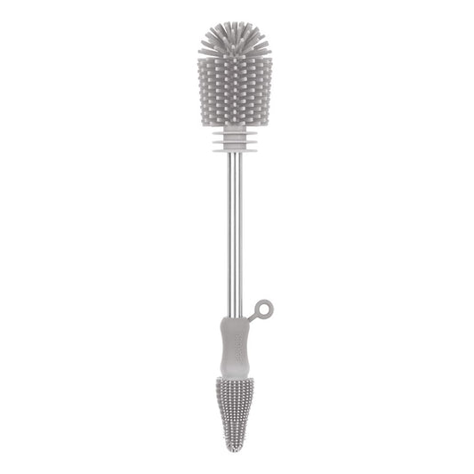 Haakaa Silicone Cleaning Brush Kit – Household Cleaning Brushes for Bottles and Crevices – Food-Grade Silicone: Dishwasher Safe (Brush-Grey)