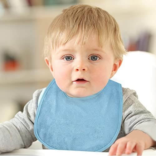 Vicloon Baby Bibs, 8Pcs Terry Bib Set, Baby Bibs for Girls & Boys, Terry Drool Cotton Bibs Waterproof Protection, Soft Absorbent Set for Teething and Drooling, Adjustable Hook-&-Loop Closure(color)