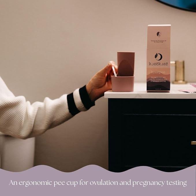 kozēpee Fertility No-Mess Ergonomic Pee Cup, Reusable Urine Cup for Ovulation, Pregnancy, & Home Fertility Tests, Easy to Use & Clean