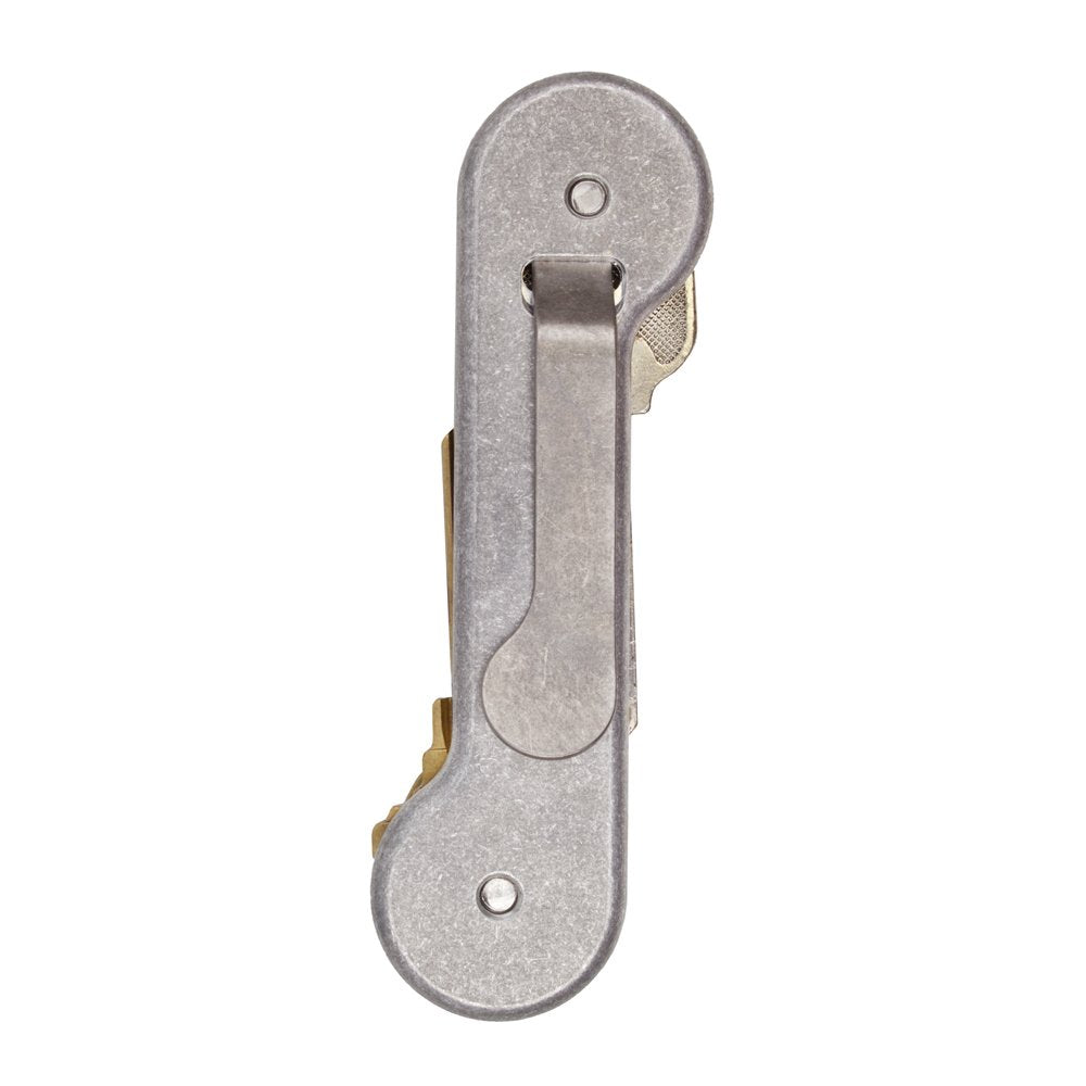 Stonewashed Aluminum KeyBar | Everyday Carry Compact Key Holder Multi-Tool and Keychain Organizer with Pocket Clip (Holds up to 12 Key) Made in the USA