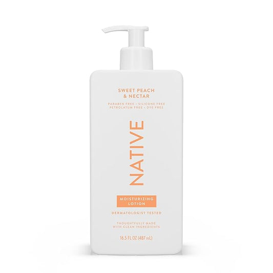 Native Body Lotion Contains Naturally Derived Plant-Based Moisturizers for Women and Men | Restores Dry Skin, Peach & Nectarine, 16.5 fl oz