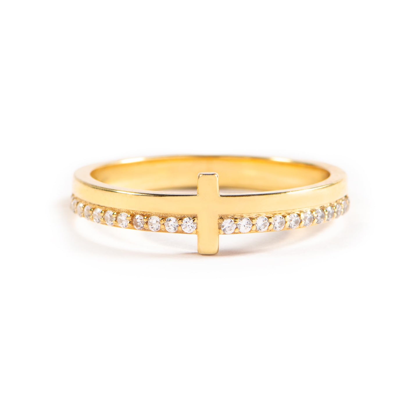 STORYJEWELLERY Faith Ring, Cross Rings for Women, Purity Ring, Christian Rings for Women, Christian Jewelry, Confirmation Gifts, Baptism Gifts, Size 10