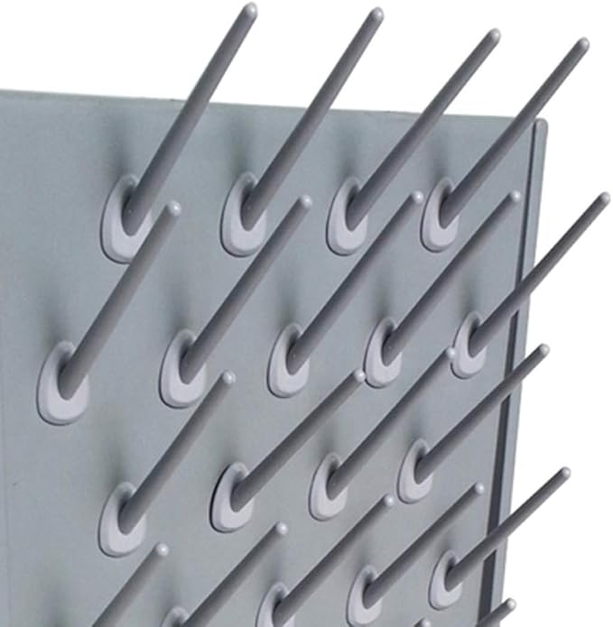 2Pcs Lab Drying Rack, Wall-Mount Laboratory Glassware Drying Rack, 27 Pegs Lab Drying Draining Rack, w/Tray Hole+Water Outlet Hose (US Stock)