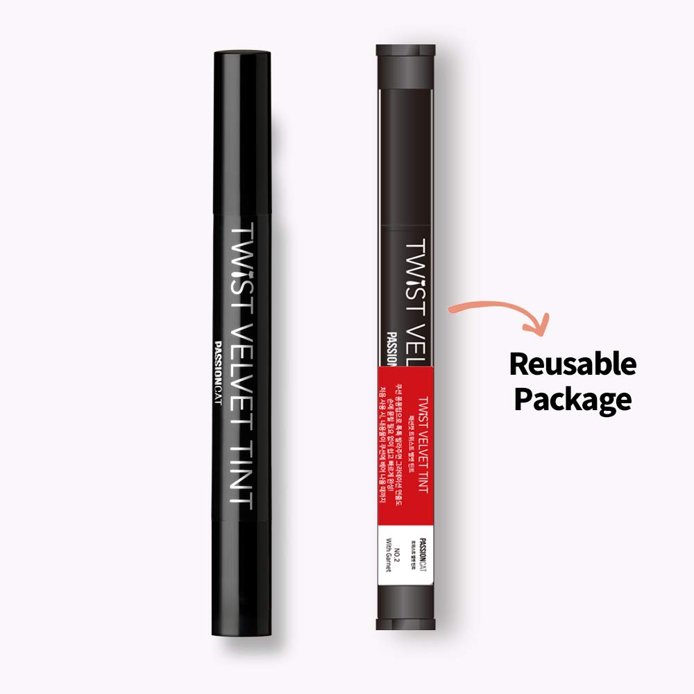 PASSIONCAT Long Lasting Lip Stain for Lips and Cheek Tint | High Pigment Color | lightweight Matte Finish | Weightless | Full Coverage | Twist Velvet Tint #2 (No.2)