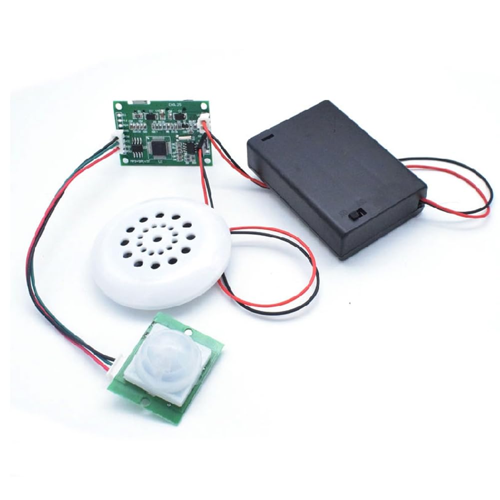 Stemedu MP3 Playback Kit Music Voice Recording Module DIY Welcomer Sound Recording Board with Speaker and PIR Infrared Sensor, Support USB Download and TF Card