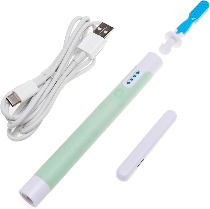 TalkTools Sensi Rechargeable Kit & 7 Jaw Tips - Sensory Therapy Tool for Speech and Feeding, Autism Sensory Products, ADHD Tools, Speech Therapy Gifts for Autism Children -Green
