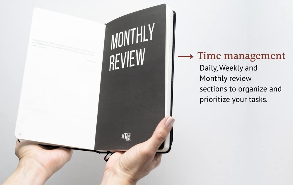 This Is My Era 90 Day Planner, Undated Weekly and Monthly Planner, Life Organizer | Goals Journal, Undated Agenda, Leather & Hard Cover Planner (1 Pack, Gold)