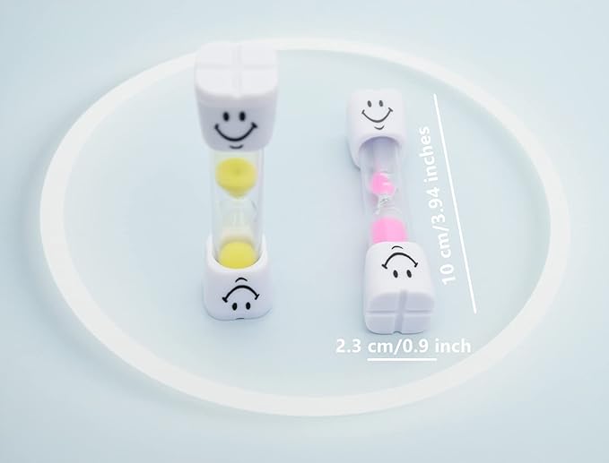 3 Minute Sand Timer Set, 8 Pack Colorful Smiley Hourglass Timers for Kids Proper Tooth Brushing
