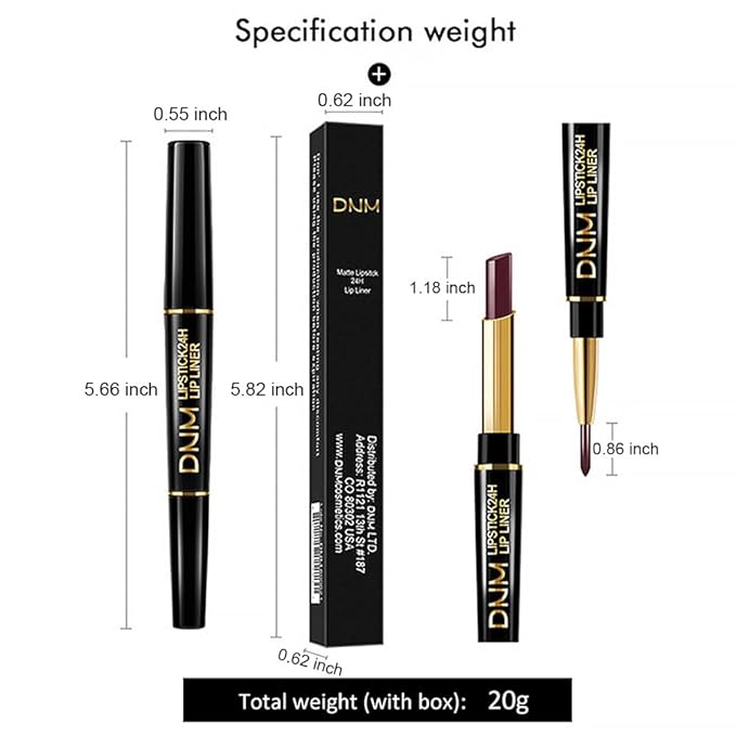 evpct 1Pcs Plum Red Matte Lip Liner & Lipstick Set Kit for Women - Long Lasting, Waterproof, 24 Hour Lipstick & Lip Liners Combo