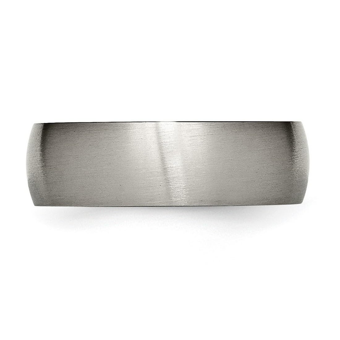 JewelryWeb Titanium Half Round 7mm Brushed Band Ring Size 9 Ring for Women and Men