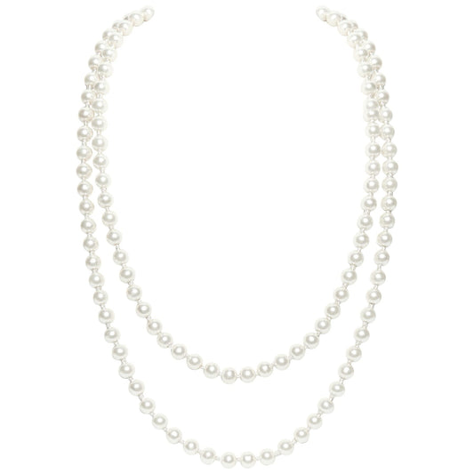 BABEYOND Long Pearl Necklace Faux Pearls Necklace Set Beaded Long Pearls Necklace 1920s Gatsby Costume Jewelry