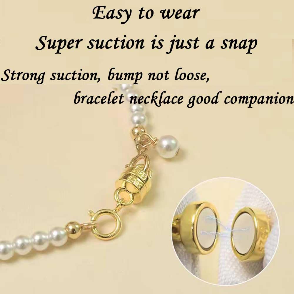 Oilzorr 925 Silver Magnetic Necklace Clasps, Magnetic Necklace Clasps and Closures for Bracelet Necklace Extender (10pcs | 5gold & 5silver)
