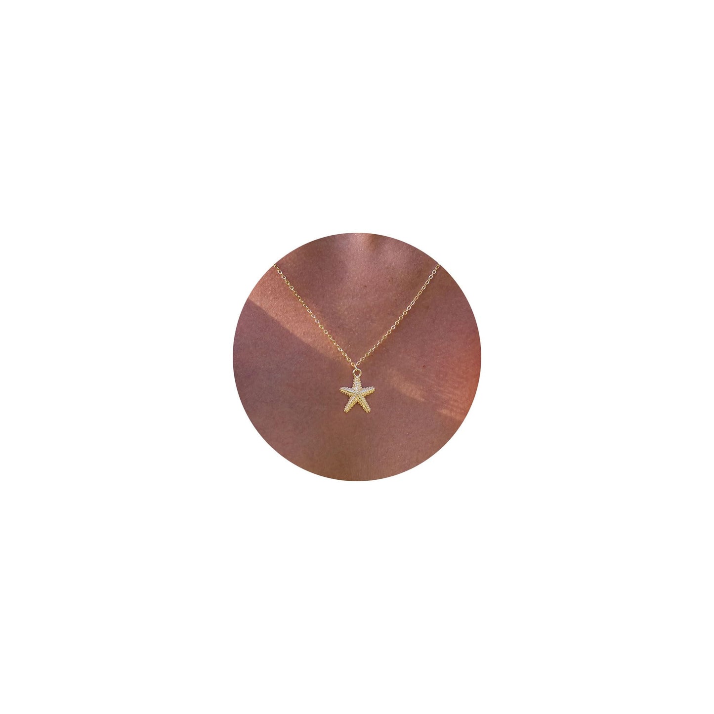 VRIUA Starfish Necklace for Women – 14K Gold Plated Starfish Pendant Necklace – Dainty Ocean Beach Jewelry Gift
