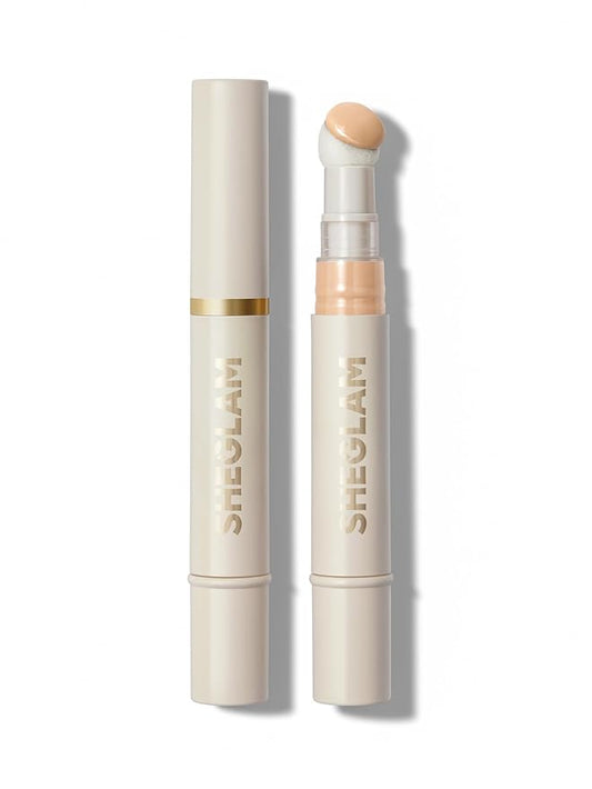 SHEGLAM Complexion Boost Concealer Sponge-Head Applicator Matte Liquid Concealer Long Lasting Brightening Color Corrector Weightless All-Day Long Lasting Hydrating Concealer-Fair
