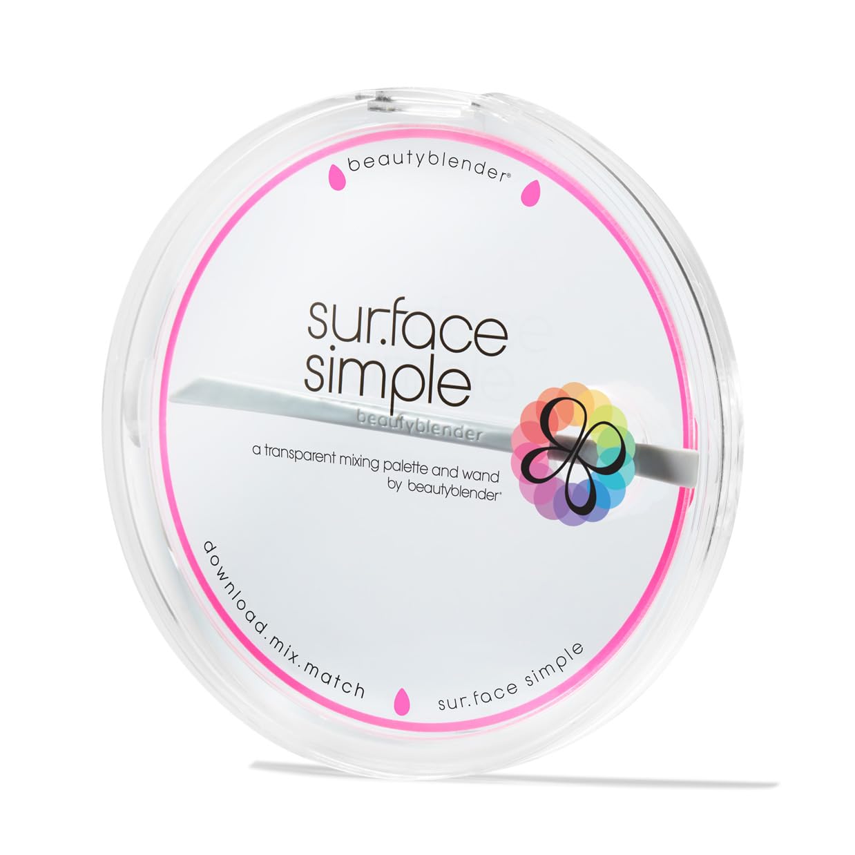 Beautyblender® | Surface Simple Portable Clear Beauty Blender Makeup Mixing Palette, Mix and Match Foundations and Creams, Includes Mixing Makeup Wand