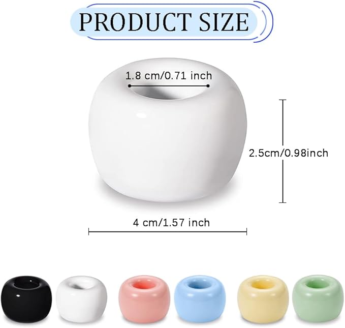Mini Ceramics Toothbrush Holder Stand for Bathroom Vanity Countertop, Handmade Couple Toothbrush Head Holder, Shaver Holder and Office Pen Holder, Black&White, Pack of 2