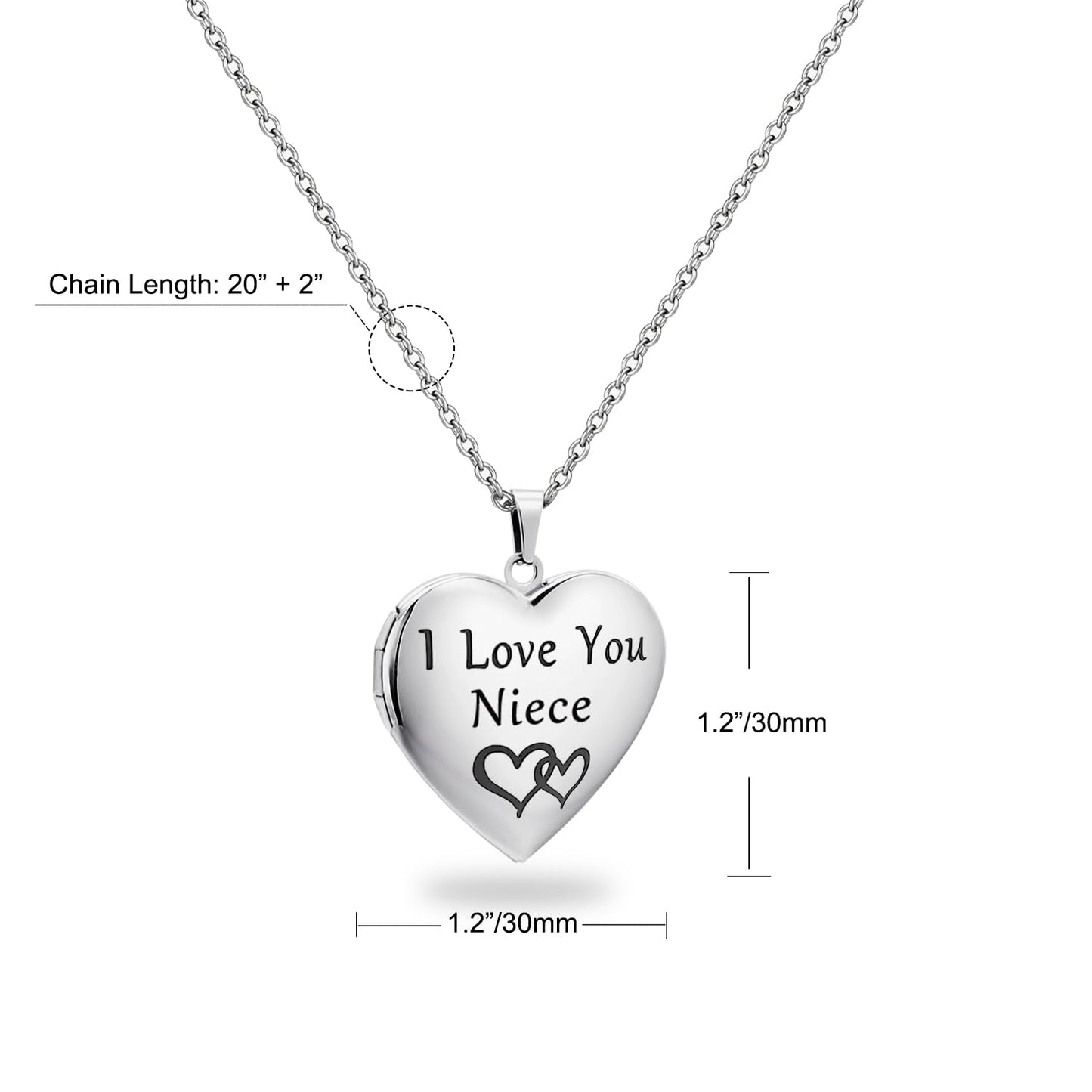 PHOCKSIN I Love You Niece Locket Necklace For Niece From Aunt Locket Necklace That Hold Pictures As Birthday Gift