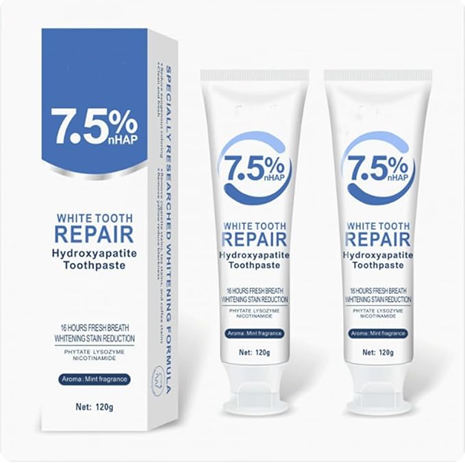 HydroxyapatiteToothpastes,7.5% hydroxyapatite Toothpaste,for Enamel Protection and Tooth Strengthening, Gentle Mint, Fresh Breath, Daily Use for Oral Health（2pcs）