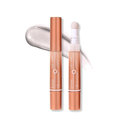 Angelo Glow Liquid Highlighter Wand Silver – Buildable Illuminating Makeup Stick for Face and Body – Radiant Finish – 6ML/0.21FL.OZ，PACK OF 1