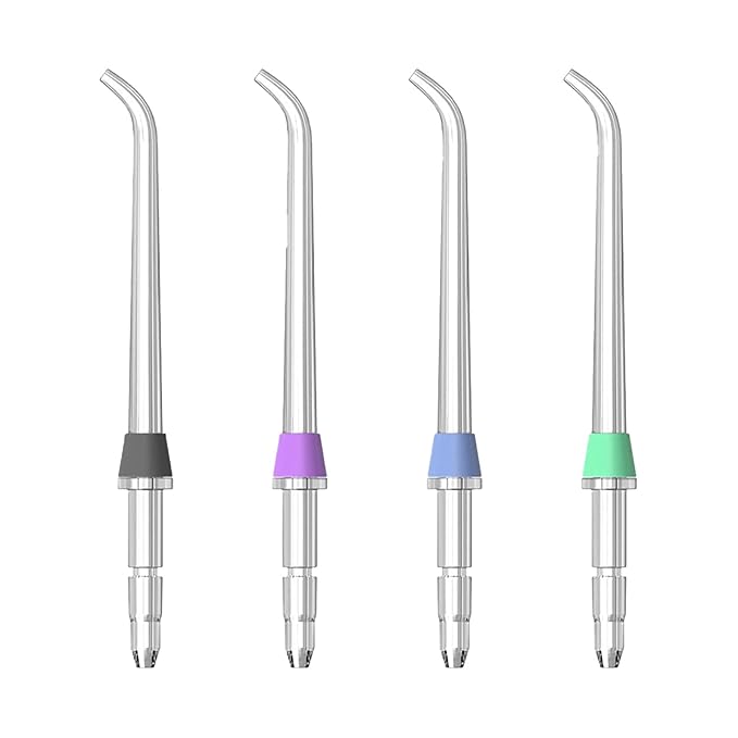 4 Pcs Replacement Tips For Waterpik Water Flosser,Replacement Heads for Waterpik Water Flossers Other Brand Oral Irrigators,Replacement Classic Jet Tips(Black,Blue,Purple,Green).
