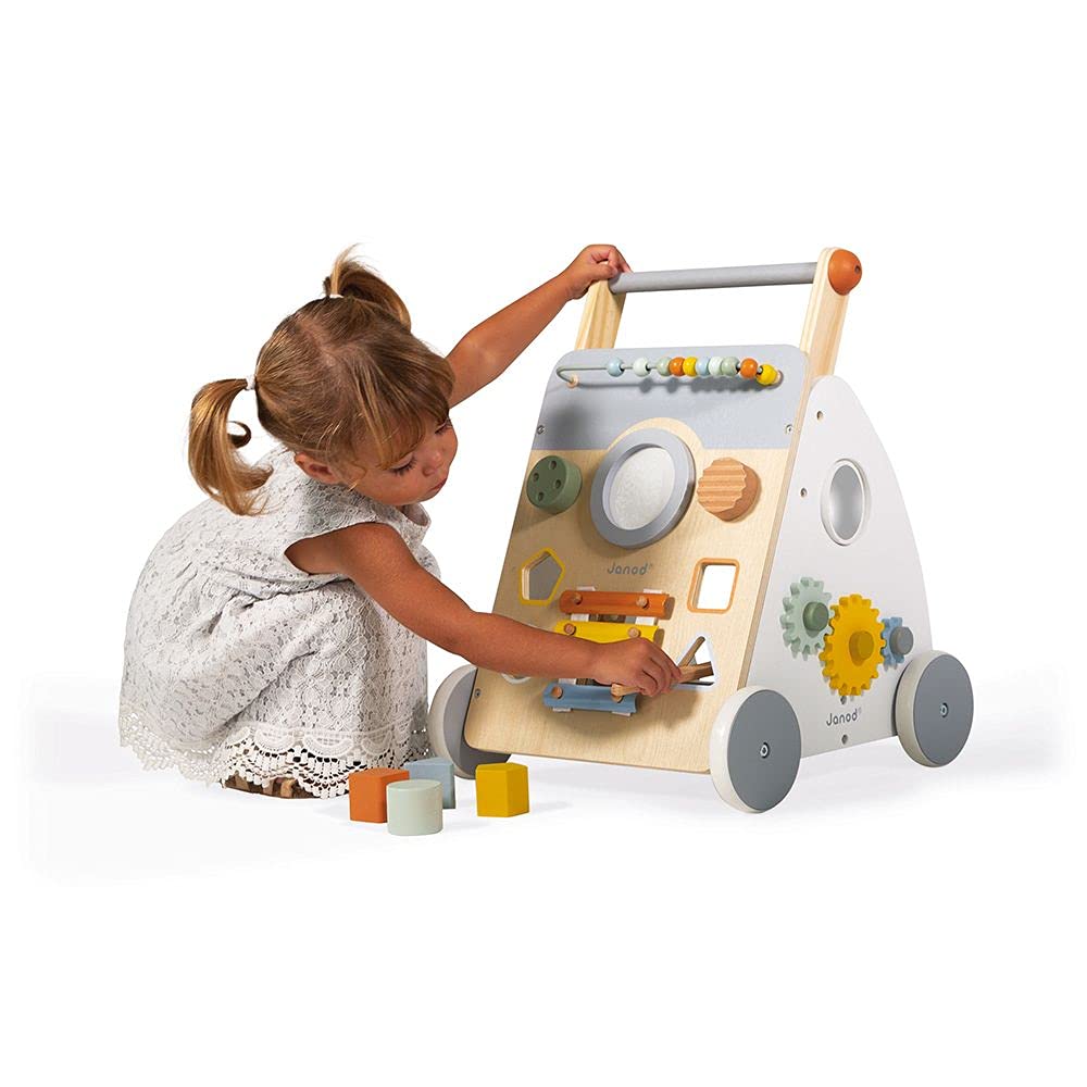 Janod Sweet Cocoon Wooden Multi-Activity Baby Walker - Ages 12 Months+ - J04410