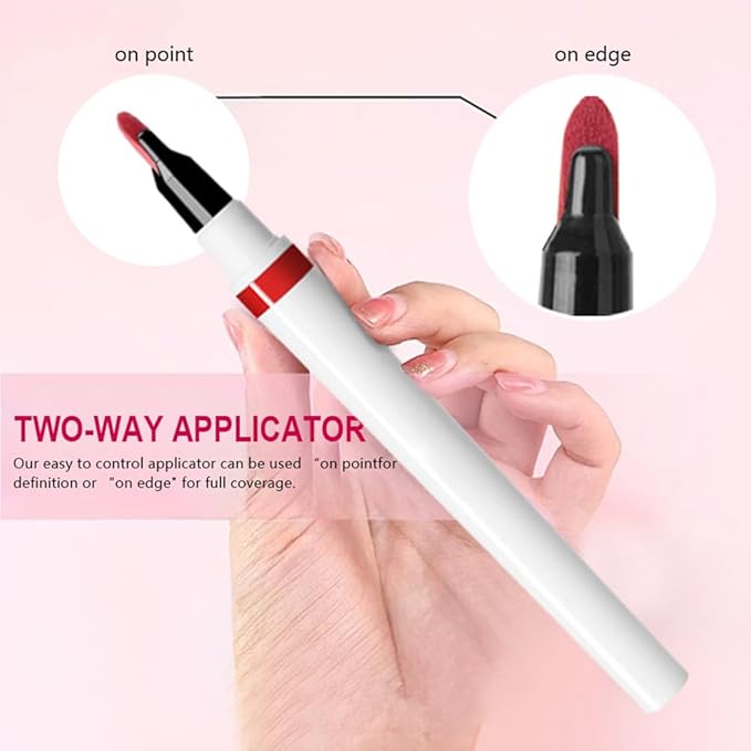Matte Calligraphy Liquid Lip Liner Lipstick Pencil, Bark Long-Lasting Transfer-Proof Lip Stain Halloween Birthday Party Wear, Sheer Buildable Color, Fades to a Natural Wash of Colors