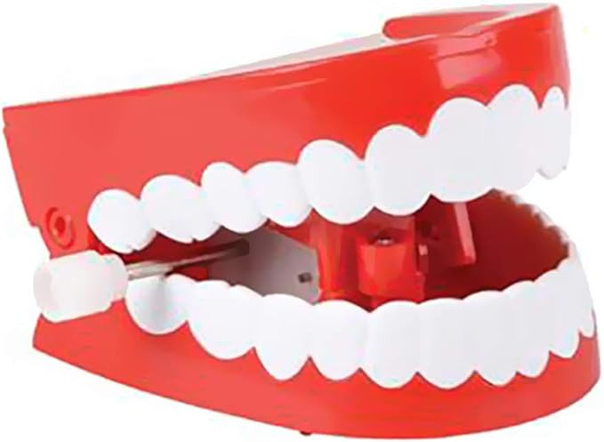 The Dreidel Company Wind Up Teeth Chomping & Chattering Teeth Toys for Kids Birthday Party Favors, Novelty and Gag Gifts, 2.5" Inches (Single)