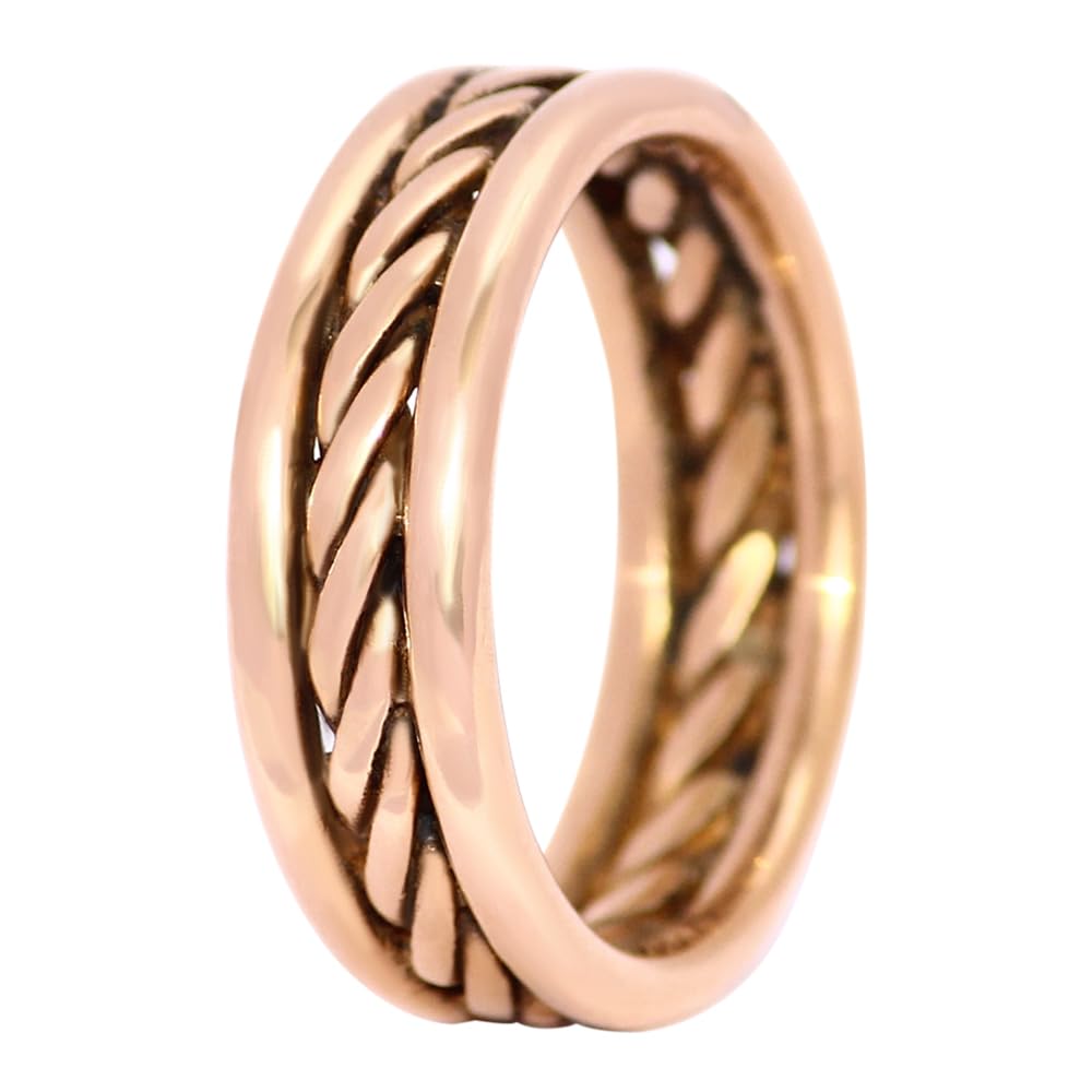Krishnaa Jewels Pure Copper Classic HandCrafted Band Ring Gift Jewelry for Men and Women (14.5)