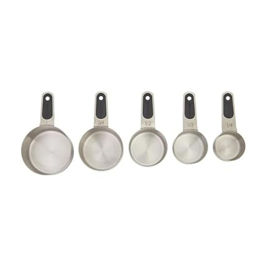 Farberware Professional Set of 5 Stainless Steel Measuring Cups, Precision and Ease in Every Scoop, Features Magnetic Handles for Easy Storage, Dishwasher Safe