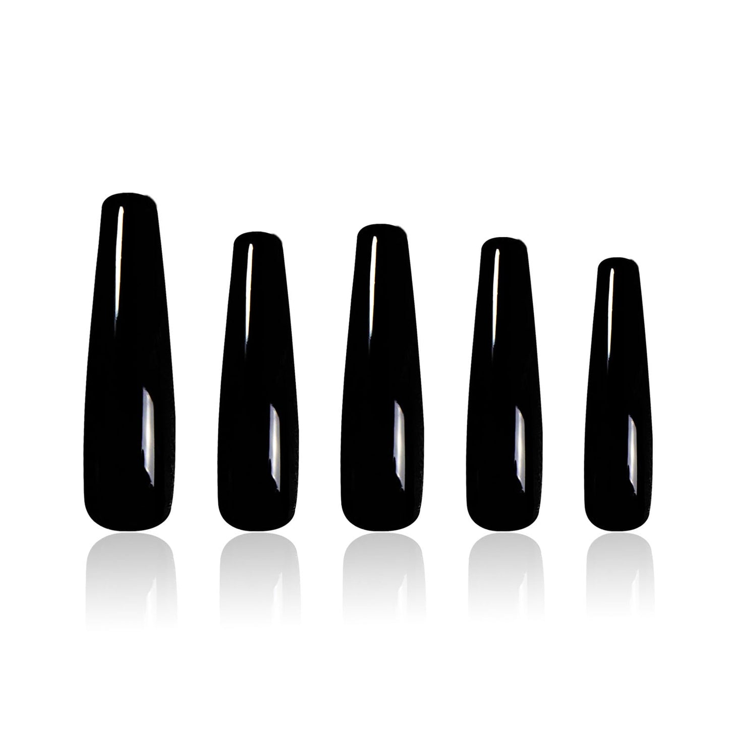 LOVFUL Press on Nails Red Sole Black Red | Handmade with Full Covered Crystals | Reusable Full Cover Nails | Coffin Mid length 1.7 in | H22-S