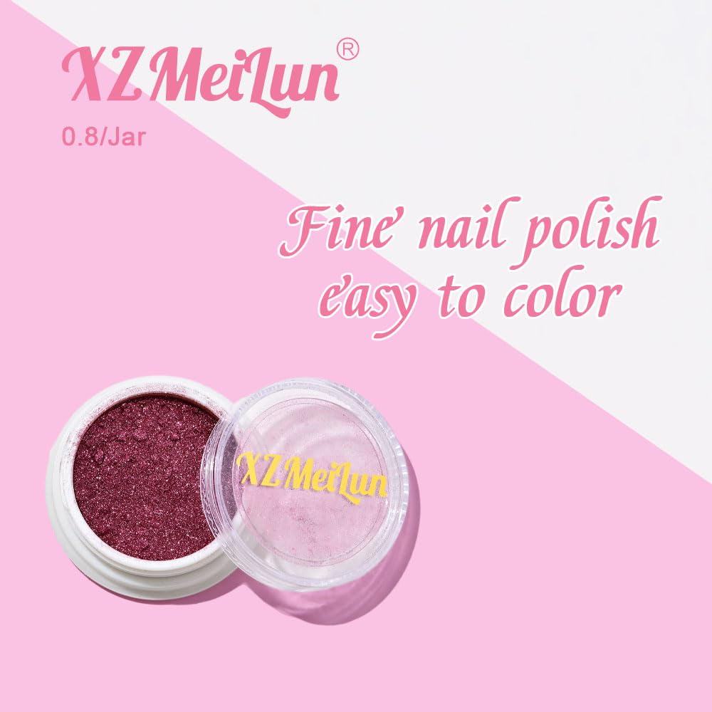 XZMeiLun Chameleon Chrome Nail Powder, Big-Capacity 0.8g Aurora Blue Turns Green Mermaid Aurora Powder Pigment Pearlescent Nail Art Glitter Decoration, Can Mixed with Builder Gel Nail Polish for Use