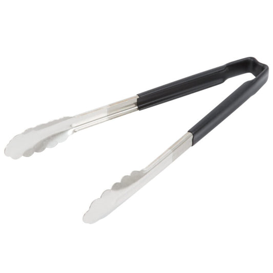Vollrath 4781220 Jacobs's Price 12-Inch 1-Piece Tong, Stainless Steel, Black Handle