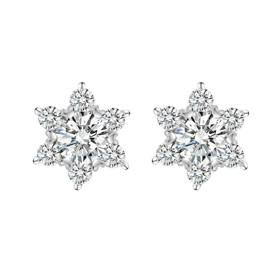 14K Gold 0.5/1ct D-Color VVS1 Diamond Celestial Star Stud Earrings for Women Push Back, Ideal Graduation Gift for Young Ladies (0.5CT)